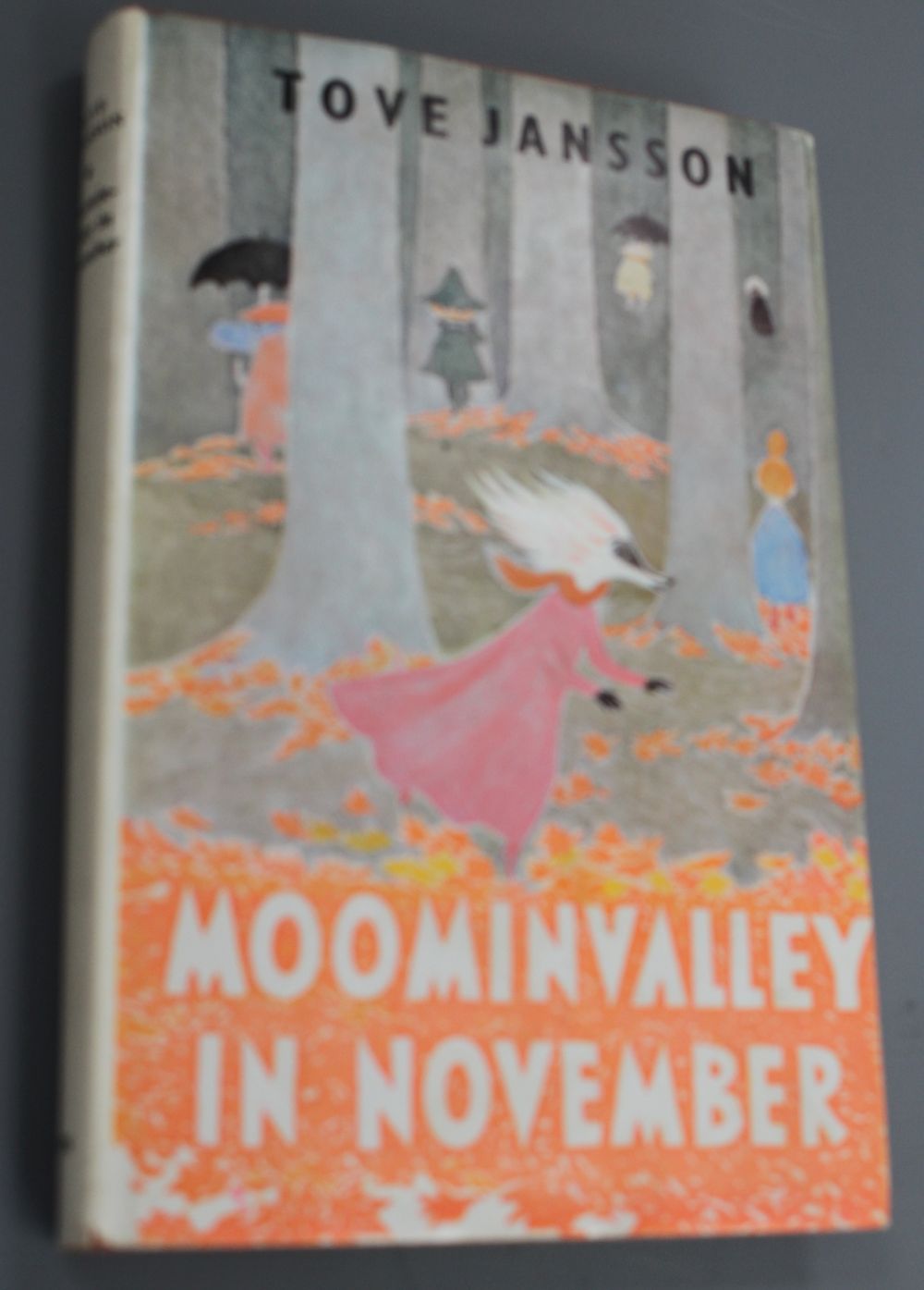 Jansson, Tove - Moominvalley in November, 8vo, with dj, fly leaf inscribed and illustrated by author, Ernest Benn, London, 1971